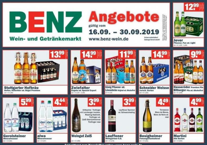 Angebote . Benz Getränke (2019-09-30-2019-09-30)