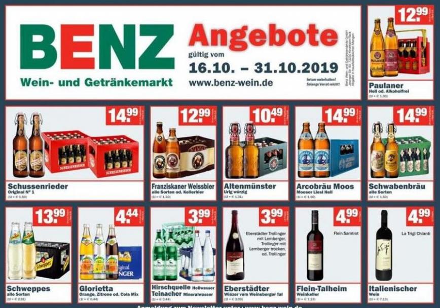 Angebote . Benz Getränke (2019-10-31-2019-10-31)