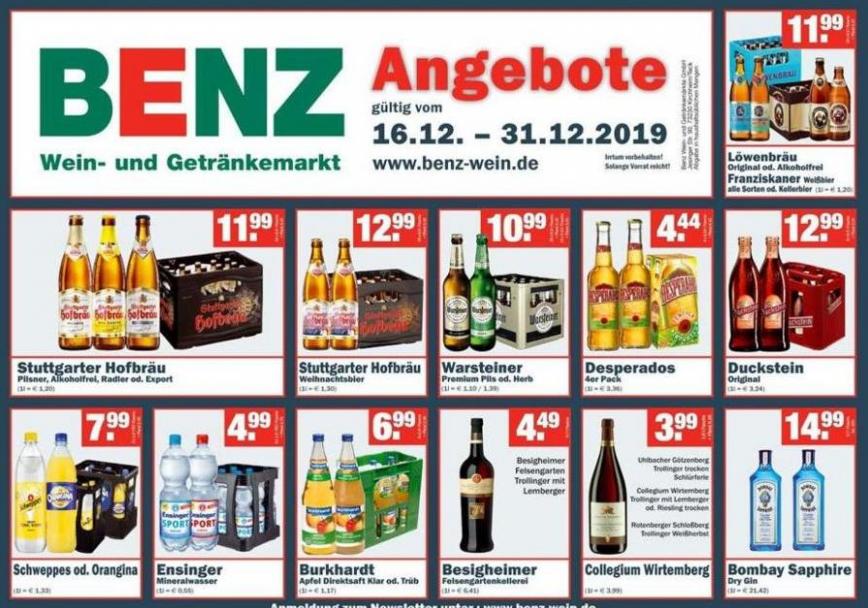 Angebote . Benz Getränke (2019-12-31-2019-12-31)