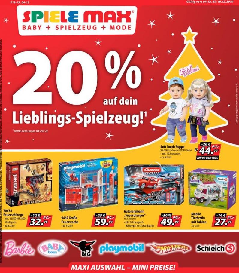 20% auf dein Lieblings-Spielzeug! . Spiele Max (2019-12-10-2019-12-10)