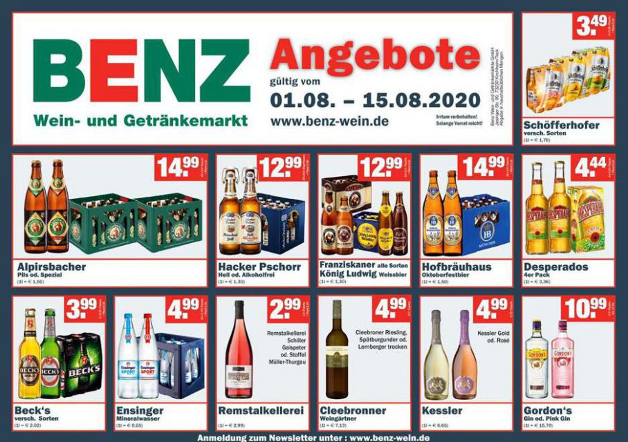 Angebote . Benz Getränke (2020-08-15-2020-08-15)