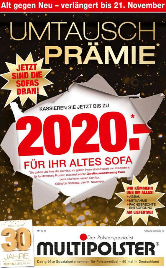 UMTAUSCH PRÄMIE . Multipolster (2020-11-30-2020-11-30)
