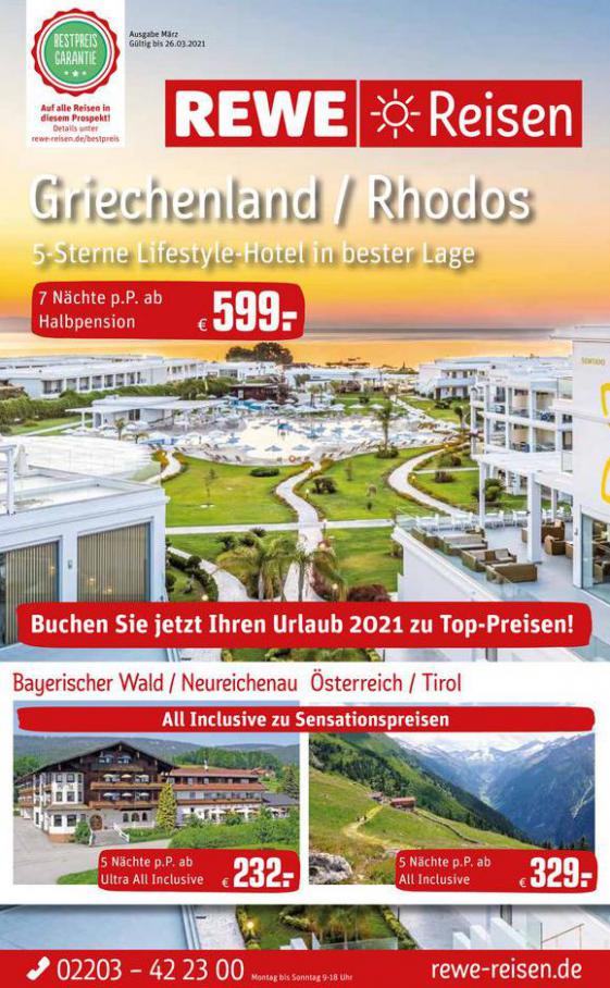 REWE Reisen Reiseprospekt . REWE Reisen (2021-03-26-2021-03-26)