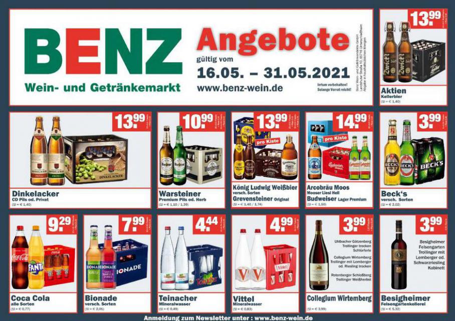 Aktuelle Angebote . Benz Getränke (2021-05-31-2021-05-31)