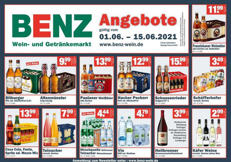 Aktuelle Angebote . Benz Getränke (2021-06-15-2021-06-15)