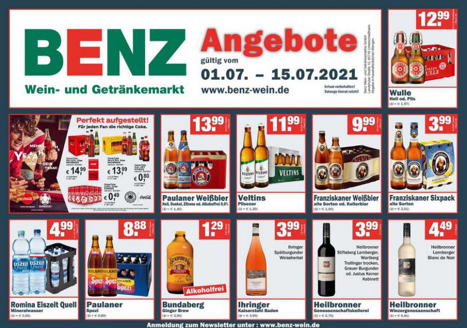 Aktuelle Angebote. Benz Getränke (2021-07-15-2021-07-15)