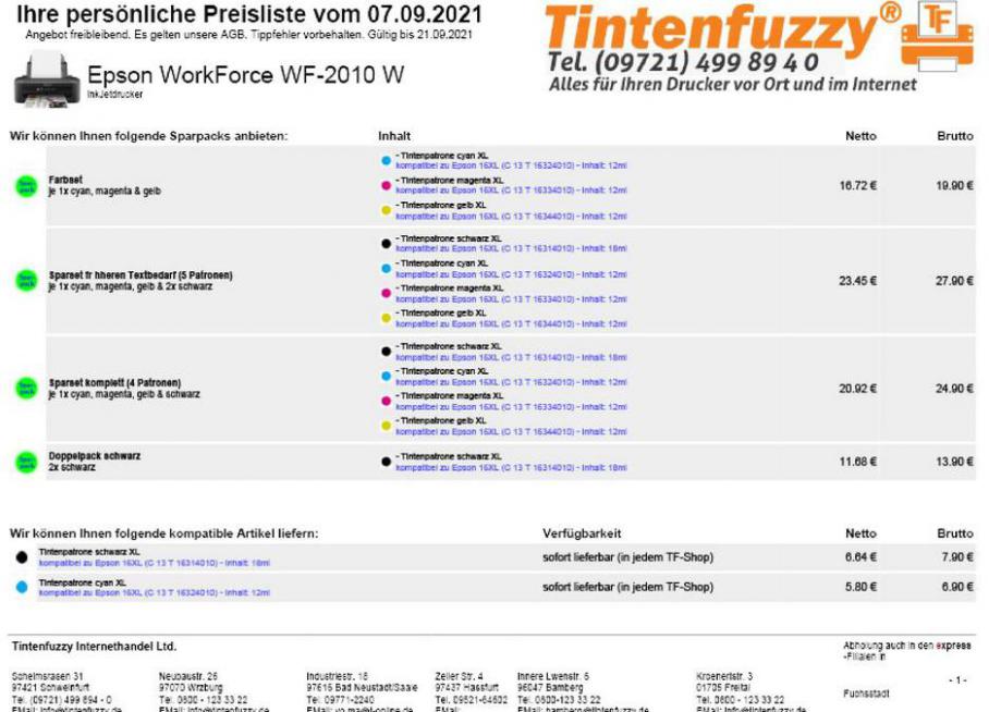 Epson WorkForce WF-2010 W Preisliste. Tintenfuzzy (2021-09-30-2021-09-30)