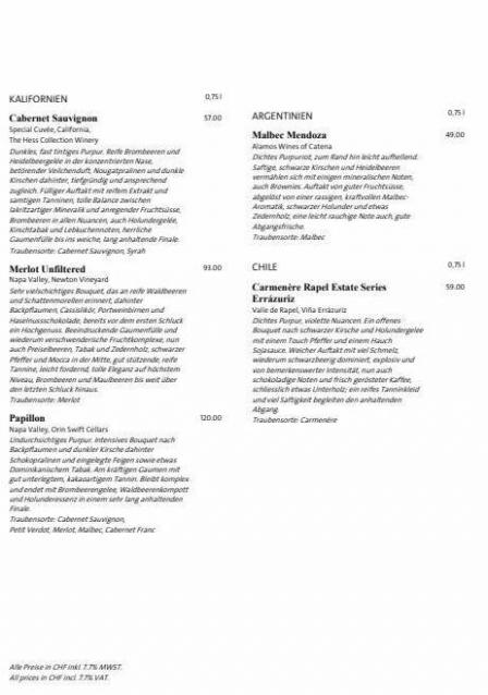 Getränkekarte. Mövenpick Restaurants (2022-12-31-2022-12-31)