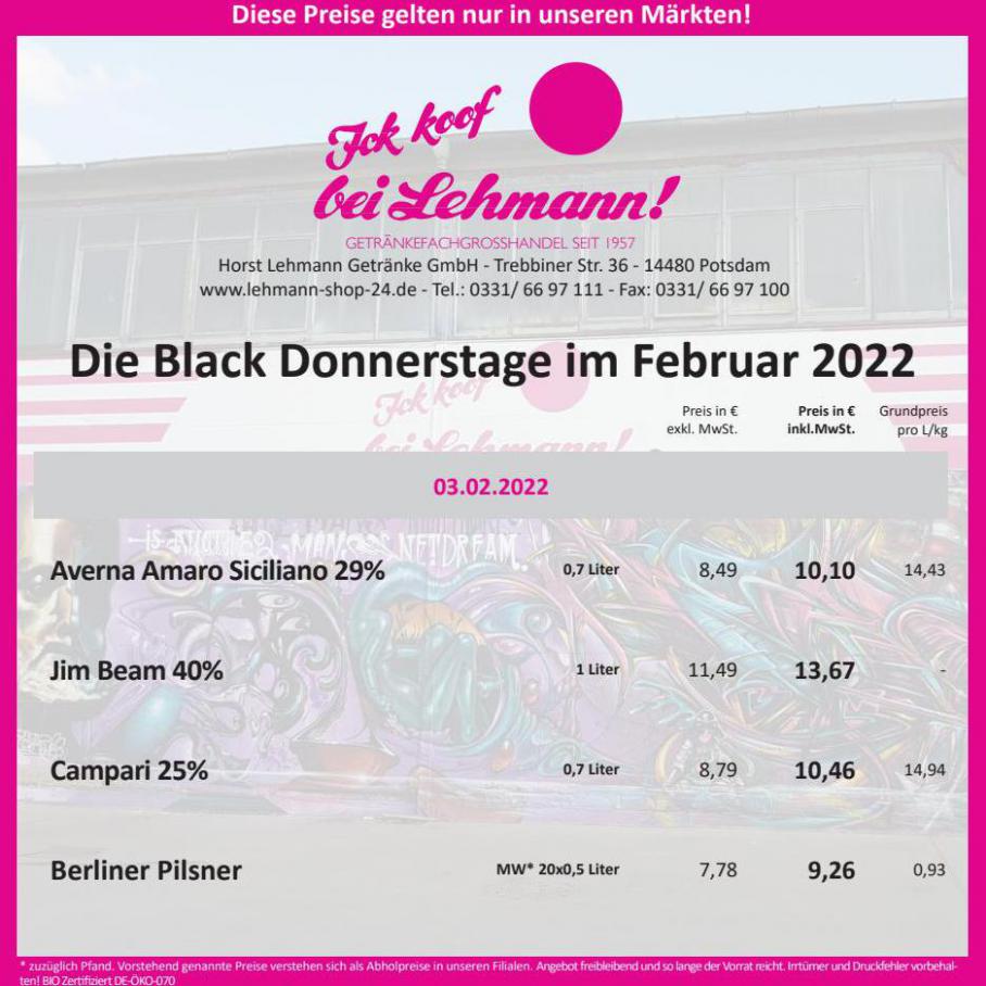 Die Black Donnerstage im Februar 2022. Getränke Lehmann (2022-02-28-2022-02-28)