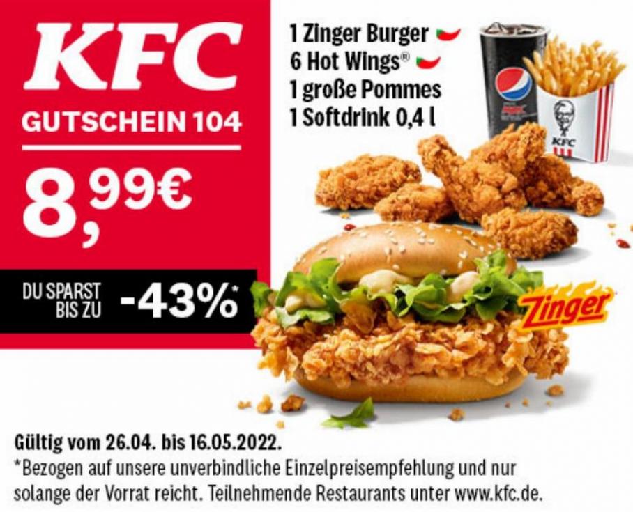 Du Sparst Bis zu -43%!. KFC (2022-05-16-2022-05-16)