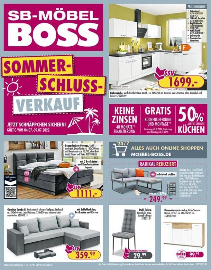 SB Möbel Boss flugblatt. SB Möbel Boss (2022-07-09-2022-07-09)
