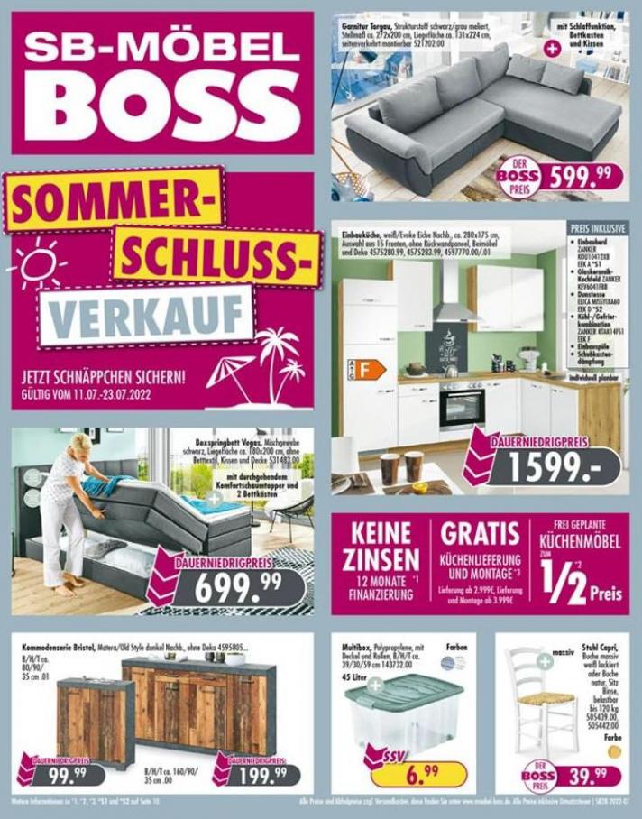 SB Möbel Boss flugblatt. SB Möbel Boss (2022-07-23-2022-07-23)