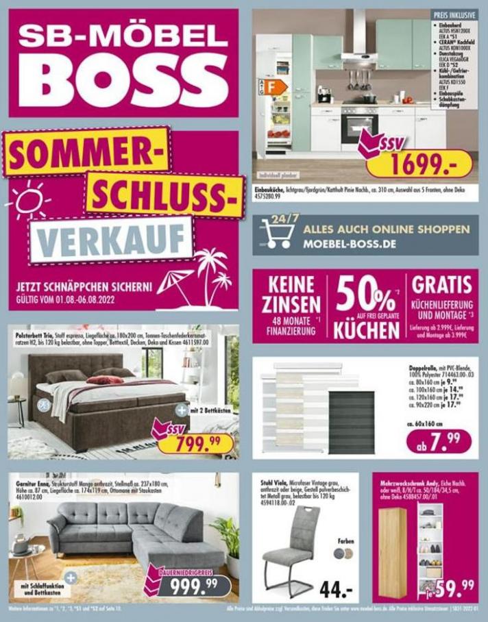 SB Möbel Boss flugblatt. SB Möbel Boss (2022-08-06-2022-08-06)