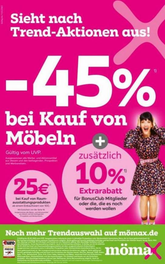 -45% bei Kauf von Möbeln. Mömax (2023-02-11-2023-02-11)
