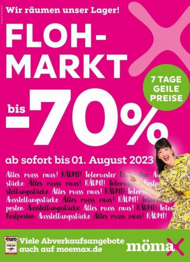 Flohmarkt bis -70%. Mömax (2023-08-01-2023-08-01)