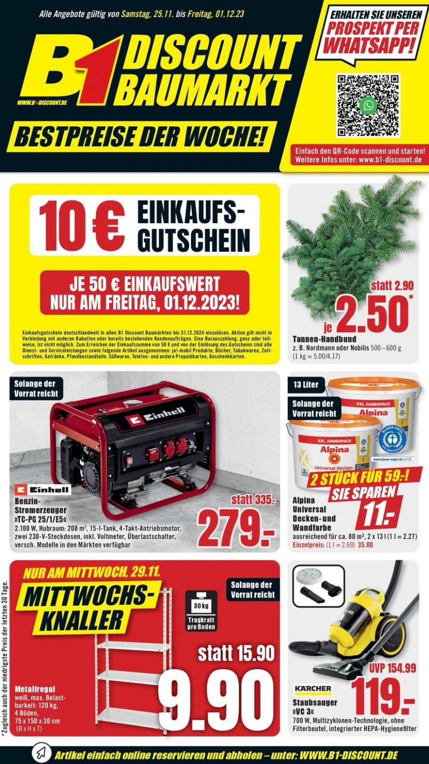 B1 Discount Baumarkt flugblatt. B1 Discount Baumarkt (2023-12-01-2023-12-01)