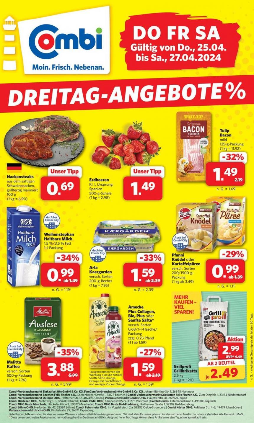 DREITAG-ANGEBOTE. Combi Markt (2024-04-27-2024-04-27)