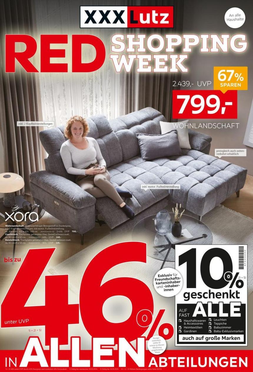 Red Shopping Week 46%. XXXLutz (2024-05-19-2024-05-19)