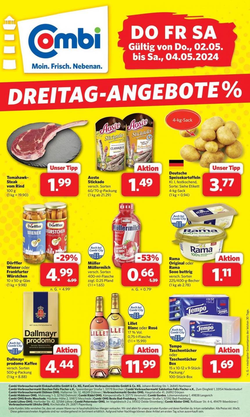 DREITAG-ANGEBOTE. Combi Markt (2024-05-04-2024-05-04)