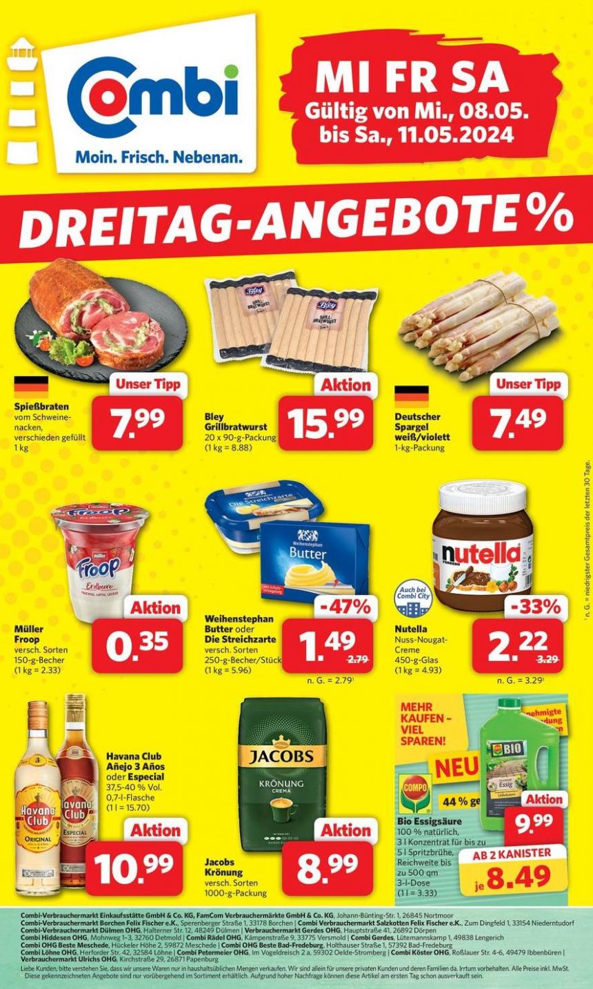 DREITAG-ANGEBOTE. Combi Markt (2024-05-11-2024-05-11)
